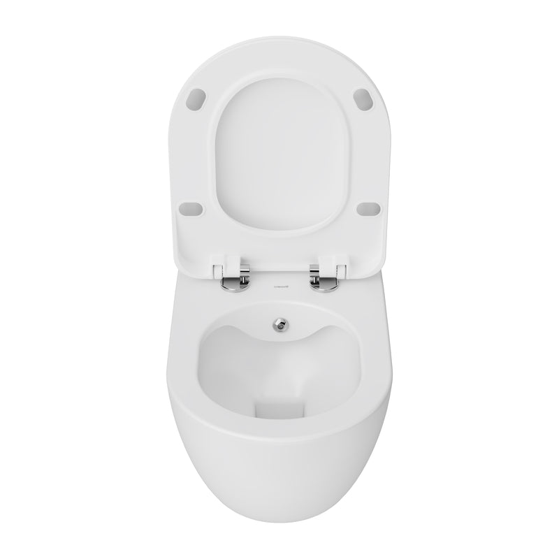 Kiyora Sno Free Hangtoilet Met Bidet - Randloos - Zonder Zitting - Mat Wit