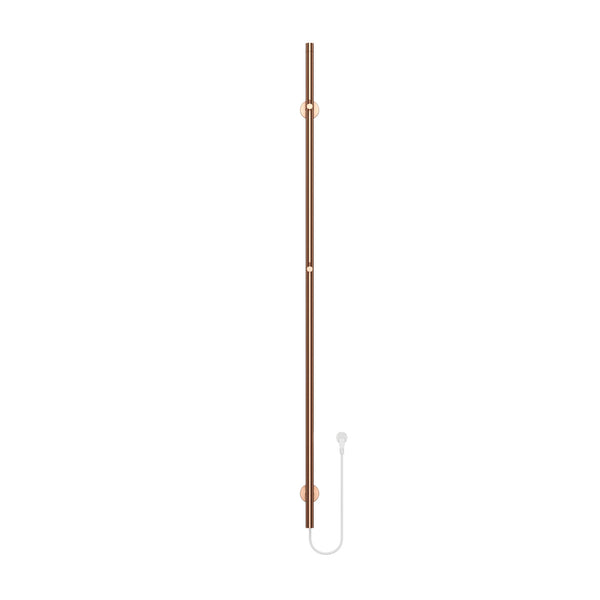 BELRAD ELEKTRISCHE STAAFHANDDOEKDROGER - ENKEL - MET DIGITALE, PROGRAMEERBARE THERMOSTAAT - 60W - Ø2,5CM - 150X6,3X12,7 CM - GEBORSTELD KOPER
