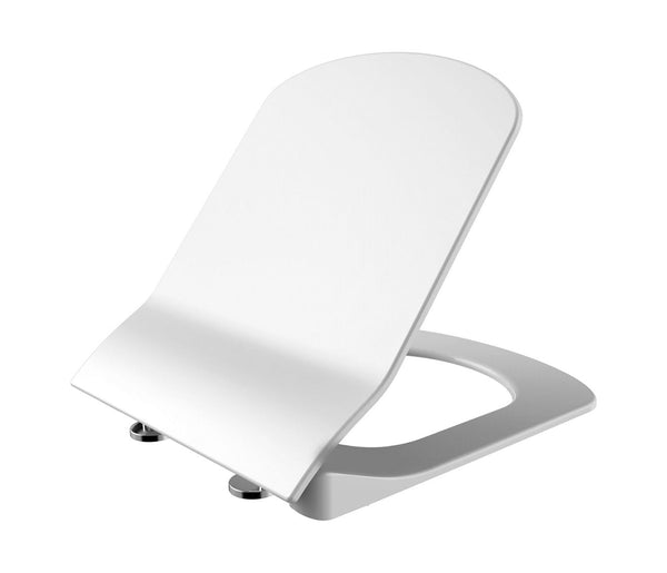 CREAVIT ELEGANT WC-ZITTING - D-MODEL - SOFT CLOSE - QUICK RELEASE - DUROPLAST - RVS SCHARNIEREN - GLANZEND WIT