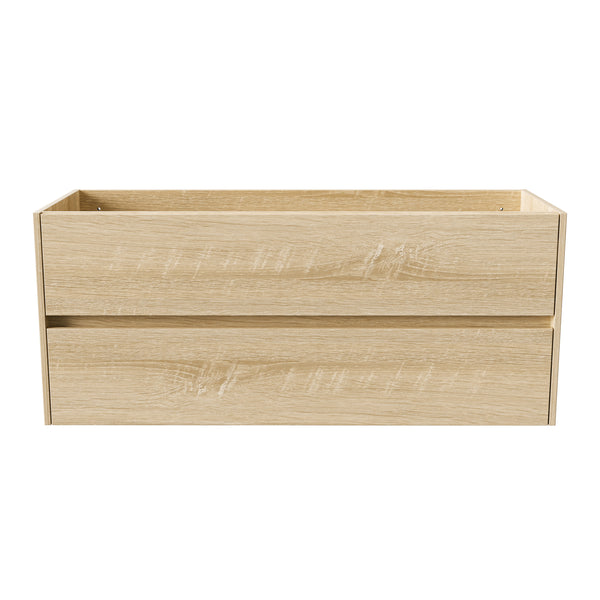 Aloni Hayat Wastafelonderkast - 2 Lades - Softclose - Greeploos - 119,5x50x45 Cm - Eik