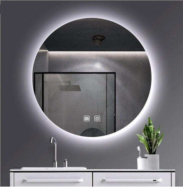 ALONI OMEGA SPIEGEL - MET LED VERLICHTING - ROND - ZONDER LIJST - MET VERWARMING - KLEURTEMPERATUUR LED 3500-6500K - 80CM