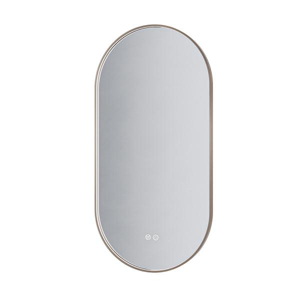 Aloni Avalo Spiegel - Met Led Verlichting - Ovaal - Met Lijst - Anti-condens - Kleurtemperatuur Led 3000-6000k - Dimbaar - 50x100cm