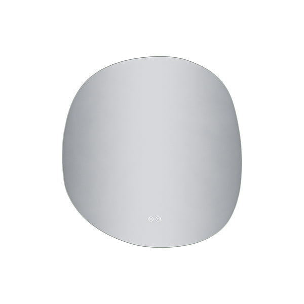 Aloni Pebble Spiegel - Met Led Verlichting - Organisch - Zonder Lijst - Anti-condens - Kleurtemperatuur Led 3000-6000k - Dimbaar - 80x85cm