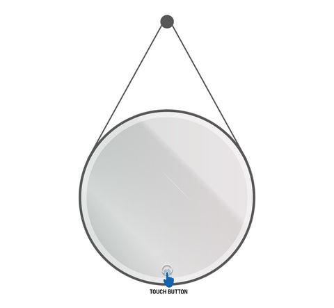 Japandi Mat Zwart LED-Spiegel