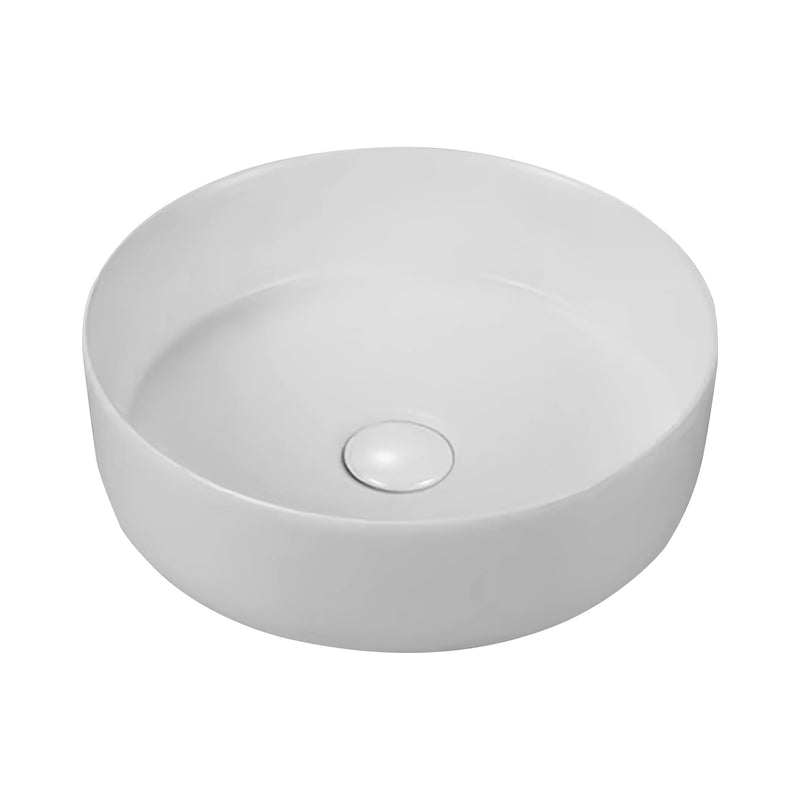 Sorei Pietra Waskom - Opbouw - Zonder Overloop - Zonder Kraangat - Met Click Waste - Keramiek - 36x12,5x36 Cm - Mat Wit