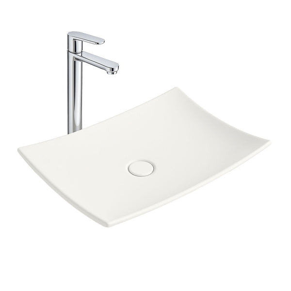 ALONI CAVON WASKOM - OPBOUW - ZONDER OVERLOOP - ZONDER KRAANGAT - KERAMIEK - 60X12X40 CM - GLANZEND WIT