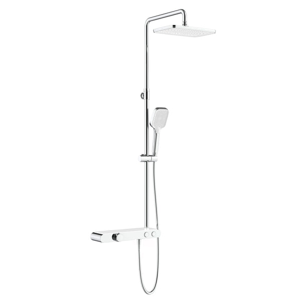 Aloni Thermostatische Douchekraan Met Planchet Chroom Wit