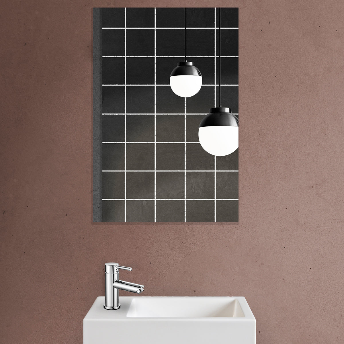 Aloni Mkado Toiletspiegel - Met Lijst - 40x60x1,9 Cm