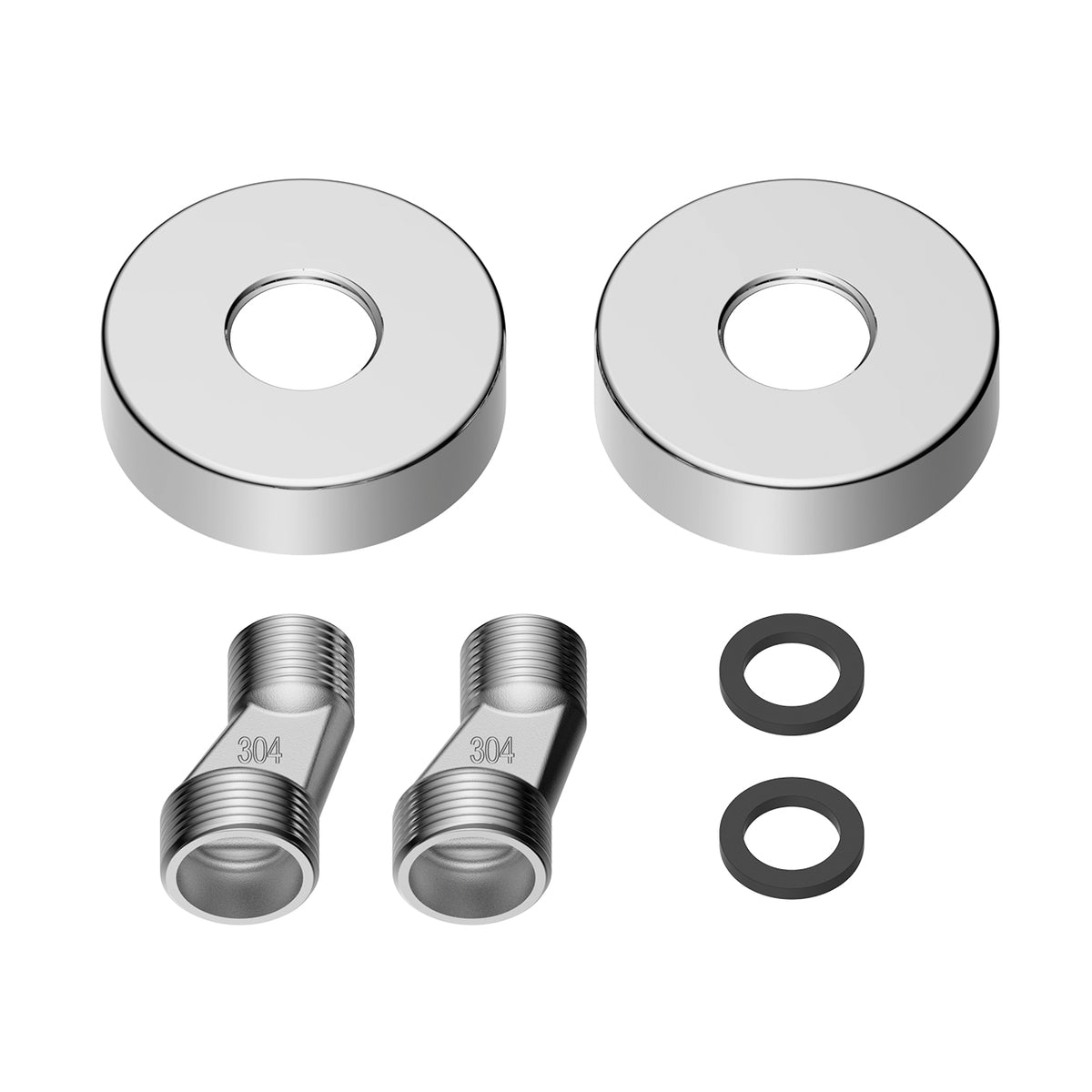 Aloni Rozet, S-koppeling 3/4"m X 1/2"m En Dichting - 2 Stuks