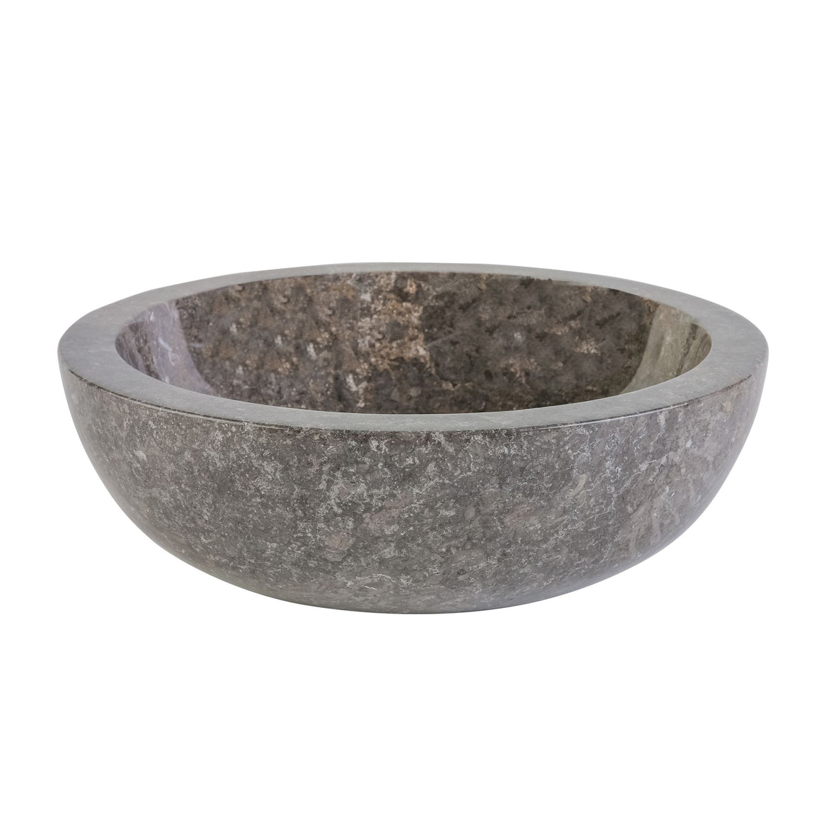 VOLLEDIG GEPOLIJSTE WASKOM VAN STEEN - GRIJS MARMER 35x12CM
