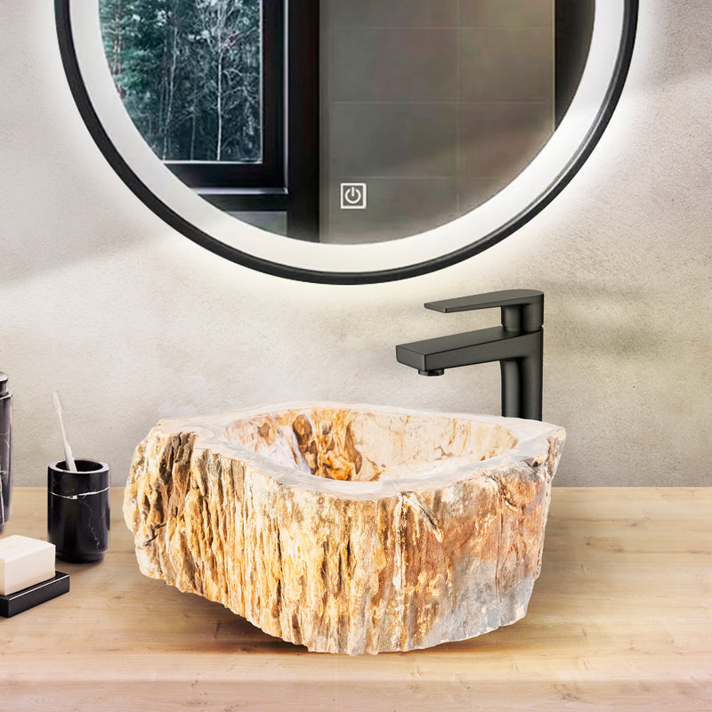 Waskom Fossiel Hout 30-35x15cm