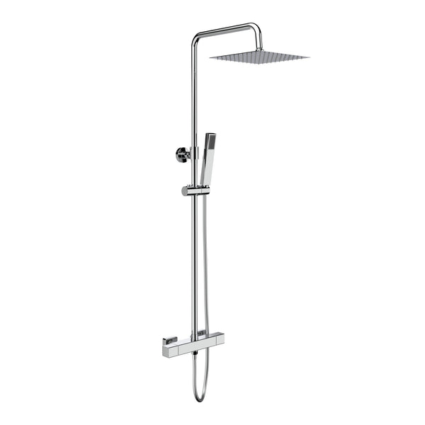 ALONI OPTIMA QUADRO REGENDOUCHESET - THERMOSTATISCH - OPBOUW - COOL TOUCH - BELGAQUA - CHROOM