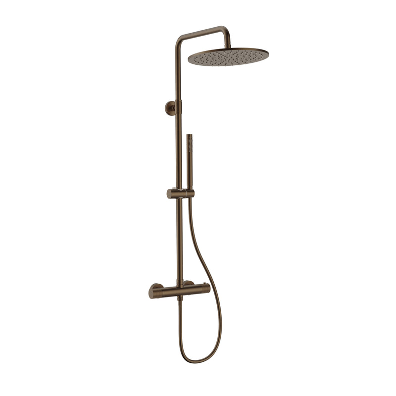 Nukumo Kawa Regendoucheset - Thermostatisch - Cool Touch - Hoofddouche 30 Cm - Opbouw - Knoppen Met Verfijnde Ribbelstructuur