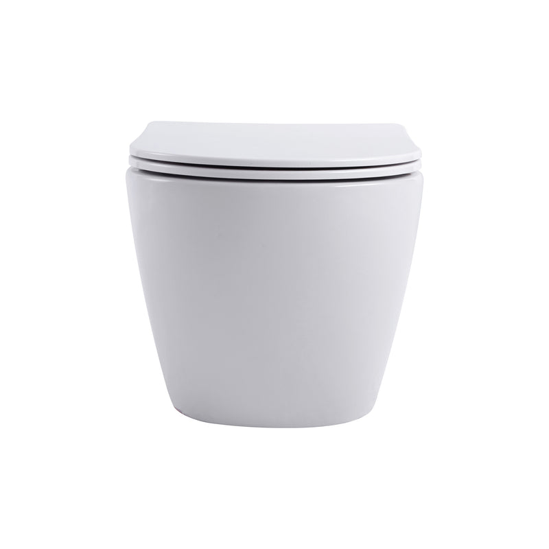 Sorei Hvita Pro Hangtoilet - 360° Flush - Randloos - Met Zitting - Duroplast - Soft Close - Quick Release - Compact 49 Cm - 36x32x49 Cm - Glanzend Wit
