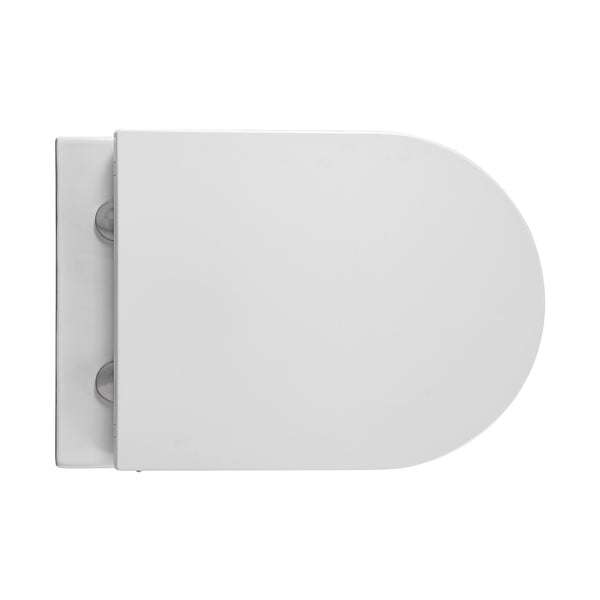 Aloni Pro Hangtoilet Met Bidet - Randloos - Met Bidetkraan Koud En Warm Water - Met Zitting - 52,5cm - Glanzend Wit