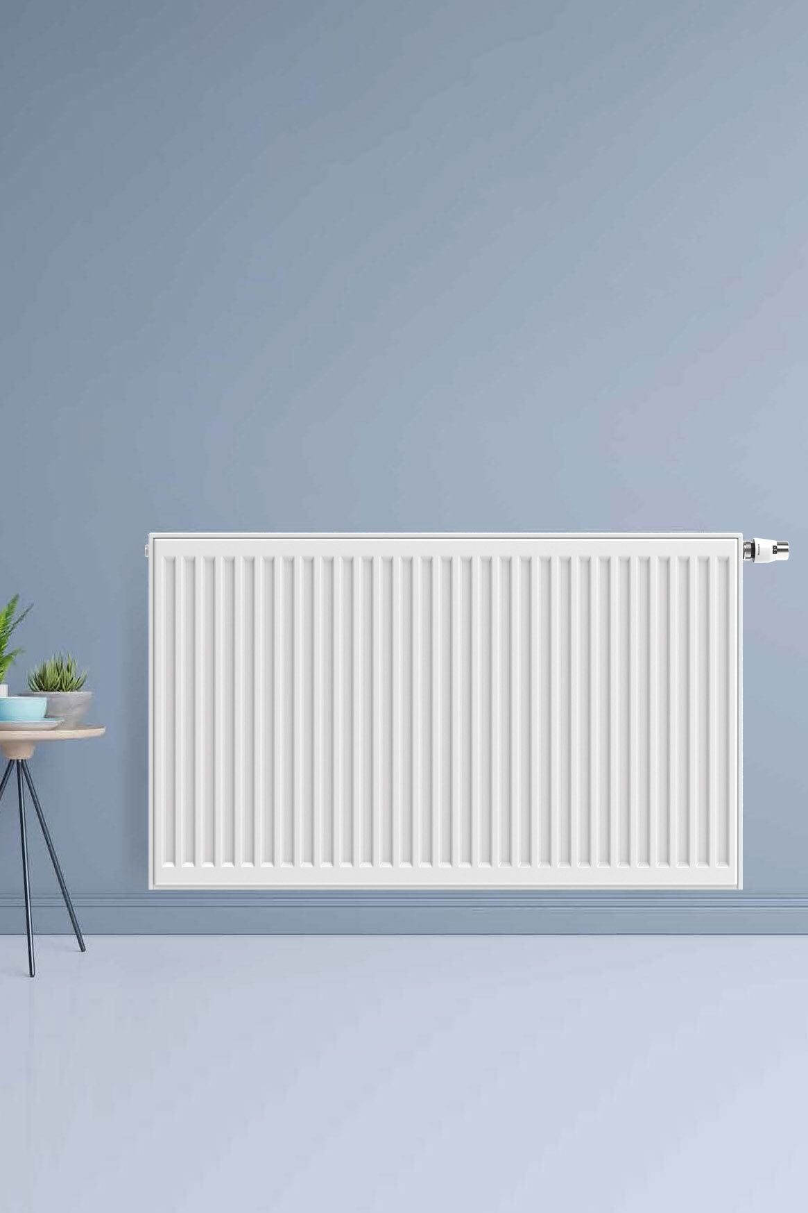 BELRAD PANEELRADIATOR - T22 - 6 AANSLUITINGEN - 300X2000MM - 1964W - GLANZEND WIT