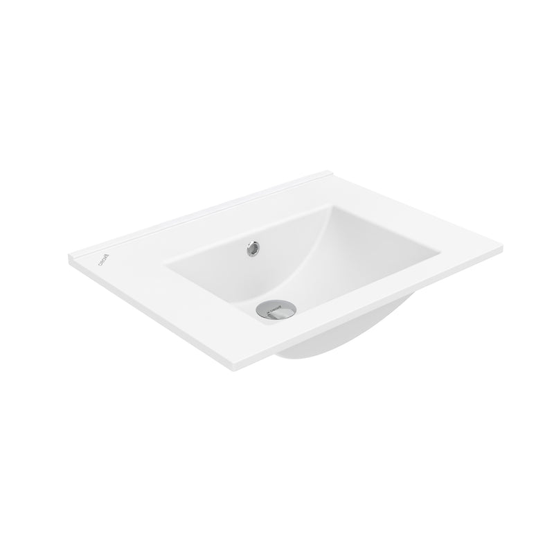 Kiyora Kiseki Su Wastafel - 1 Wasbak - Zonder Kraangat - Keramiek - 60x45cm - Glanzend Wit