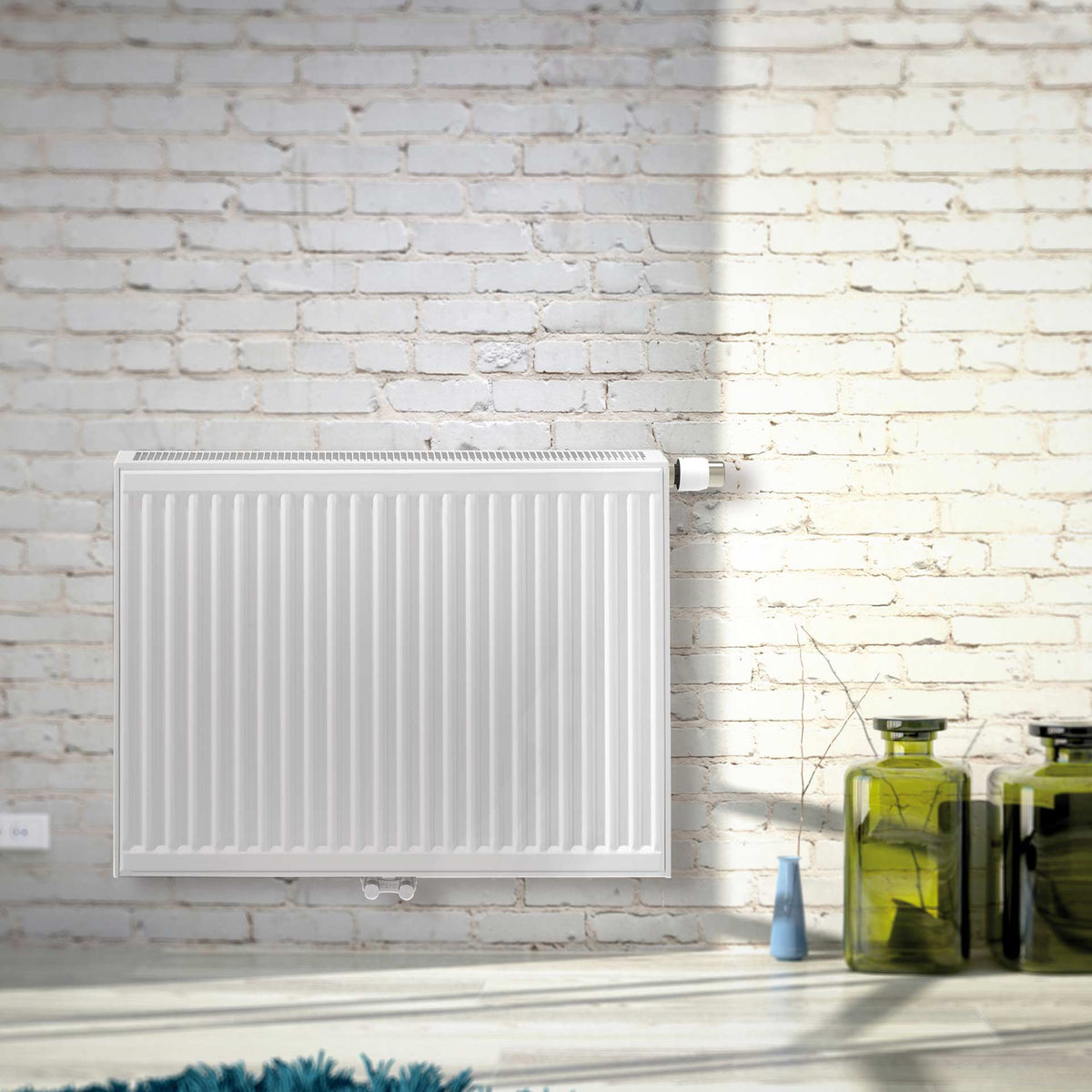 STELRAD NOVELLO PANEELRADIATOR - T22 - 8 AANSLUITINGEN - 400X2400MM - 2988W - GLANZEND WIT