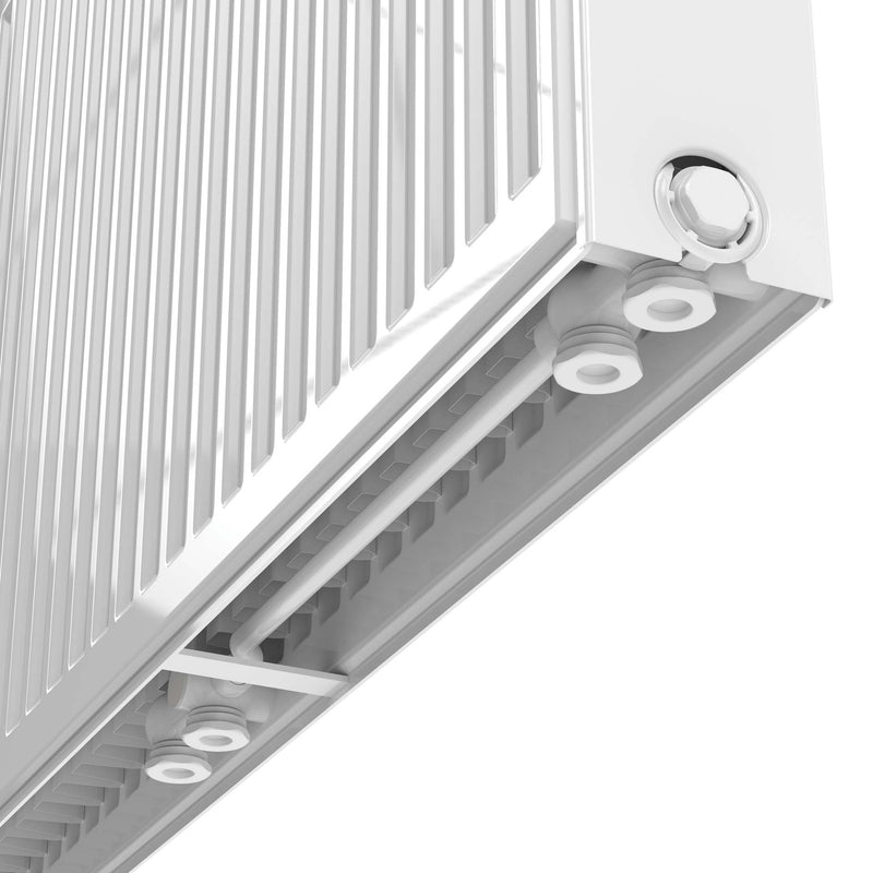Fjell Onsen Paneelradiator - T22 - 8 Aansluitingen - 600x1400mm - 2425w - Glanzend Wit