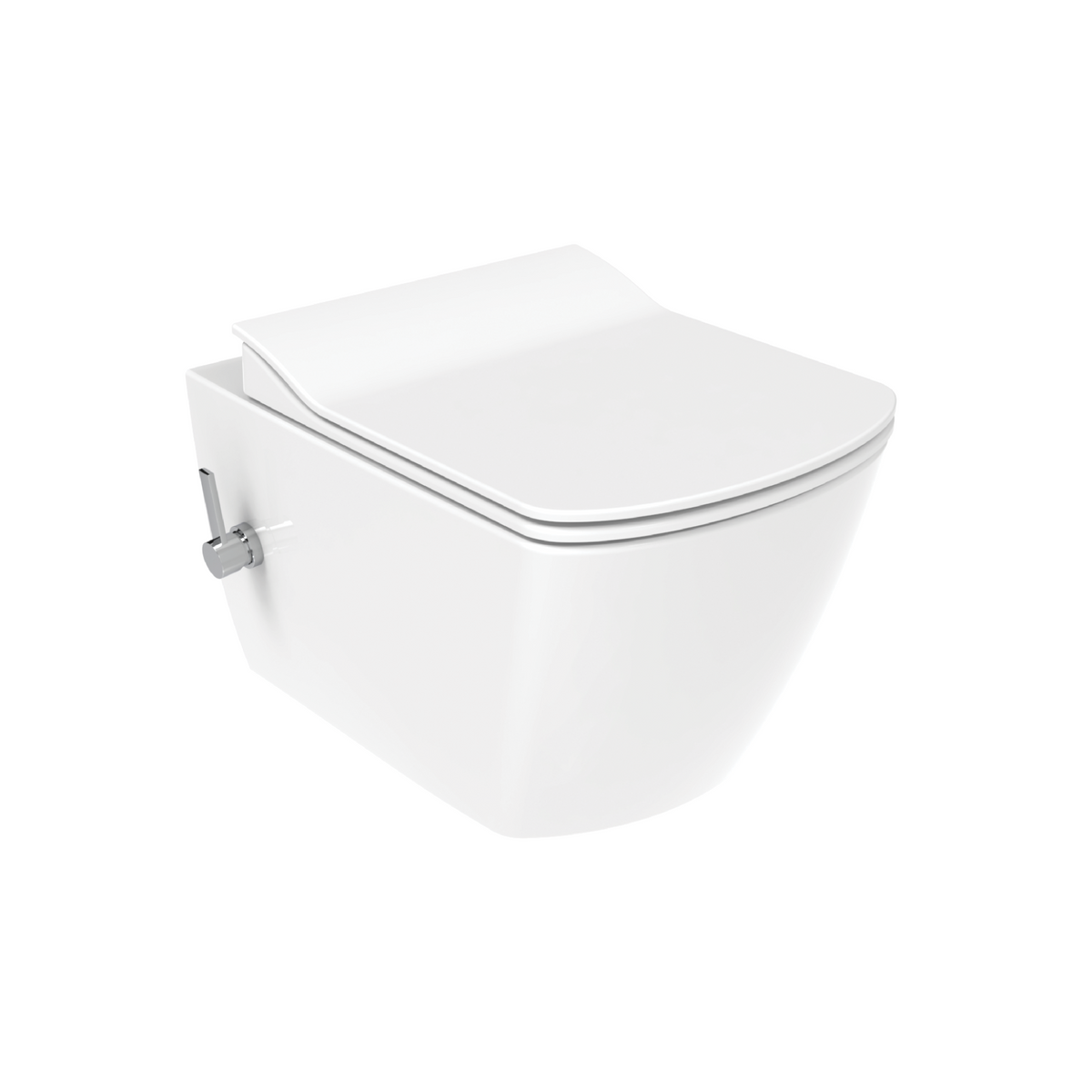 CREAVIT ELEGANT HANGTOILET MET BIDET - RANDLOOS - MET BIDETKRAAN KOUD WATER - ZONDER ZITTING - GLANZEND WIT