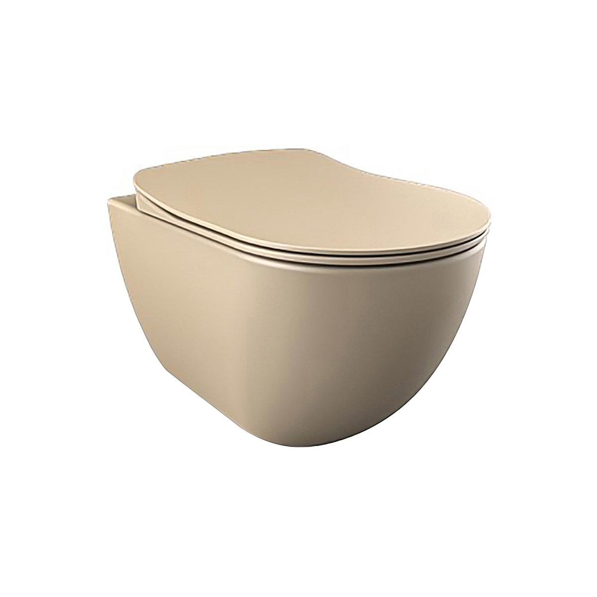 Creavit Free Hangtoilet - Randloos - Zonder Zitting - Mat Cappuccino