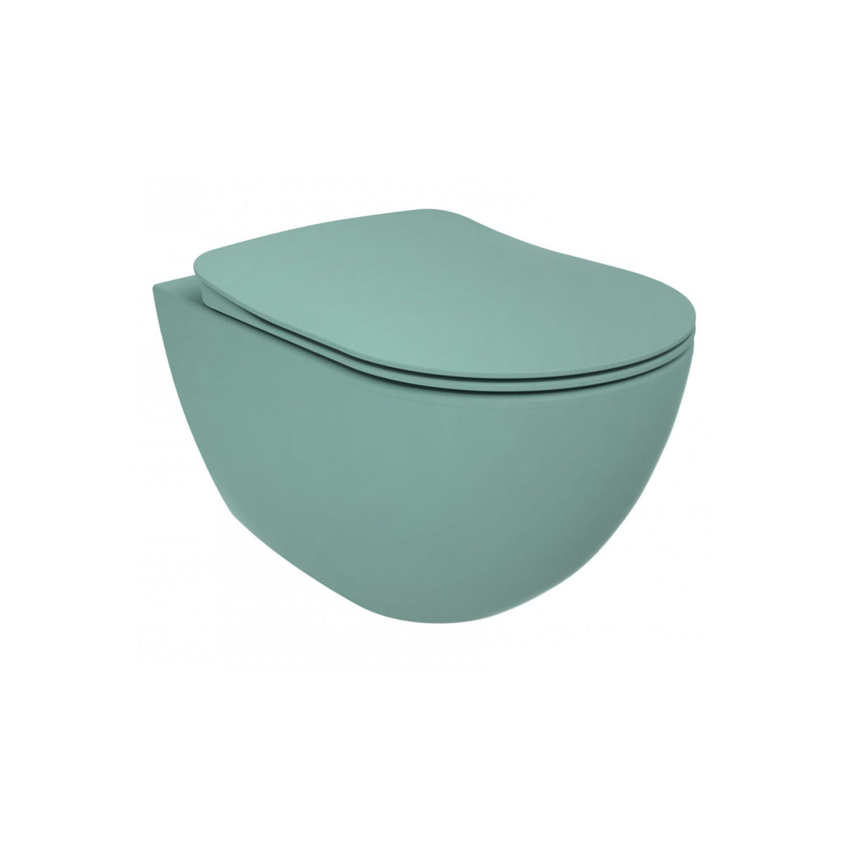 Creavit Free Hangtoilet - Randloos - Zonder Zitting - Mat Nijlgroen
