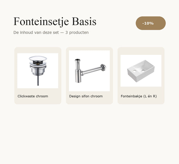 Inhoud van Fonteinsetje Basis — alle producten in de set