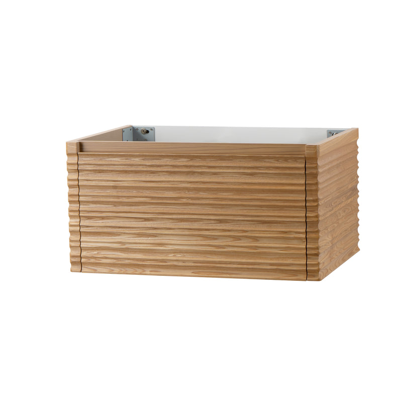 Nukumo Lonn Wastafelonderkast - 1 Lade - Greeploos - Soft Close – 79x40x52 Cm - Licht Walnoten