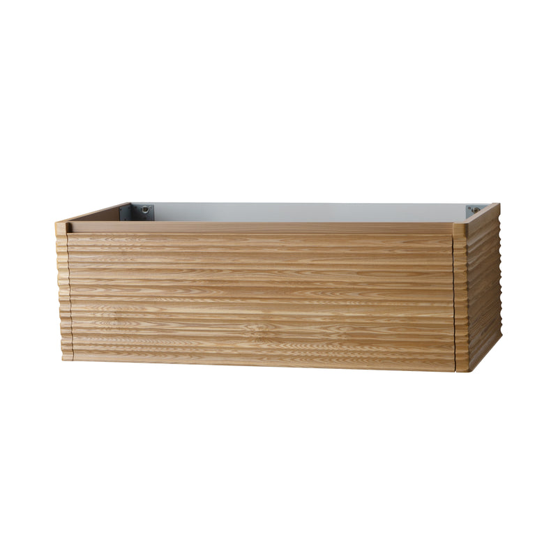Nukumo Lonn Wastafelonderkast - 1 Lade - Greeploos - Soft Close – 119x40x52 Cm - Licht Walnoten