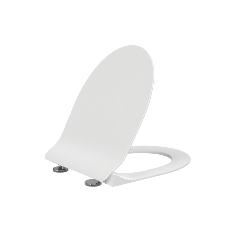 Kiyora Shiki Wc-zitting - D-model - Slim Design - Soft Close - Quick Release - Duroplast - Rvs Scharnieren - Glanzend Wit