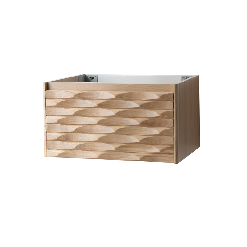 Nukumo Aske Wastafelonderkast - 1 Lade - Greeploos - Soft Close – 79x40x52 Cm - Licht Eiken
