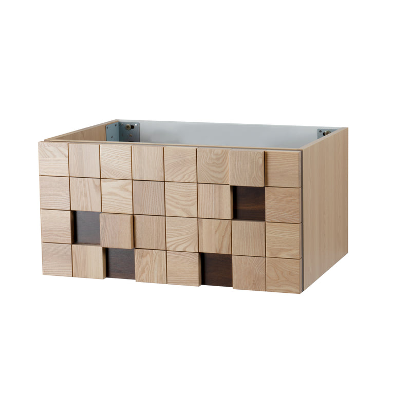 Nukumo Furu Wastafelonderkast - 1 Lade - Greeploos - Soft Close – 79x40x52 Cm - Licht Eiken