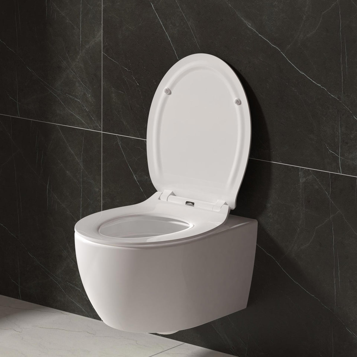 Aloni Premium Wc-zitting - Slim Design - Soft Close - Quick Release - Topfix - Duroplast - Rvs Scharnieren - Glanzend Wit