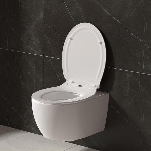 Aloni Premium Wc-zitting - Slim Design - Soft Close - Quick Release - Topfix - Duroplast - Rvs Scharnieren - Glanzend Wit