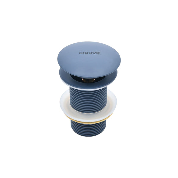 CREAVIT AFVOERPLUG - CLICK WASTE 5/4" - MET OVERLOOP - MAT BASALT